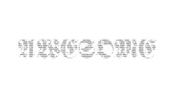 geweldig ascii animatie lus Aan wit achtergrond. ascii code kunst symbolen schrijfmachine in en uit effect met lusvormige beweging. video