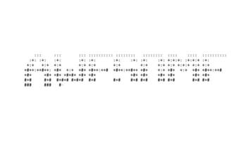 grymt bra ascii animering på svart bakgrund. ascii konst koda symboler med lysande och glittrande pärlar effekt bakgrund. attraktiv uppmärksamhet kampanj. video