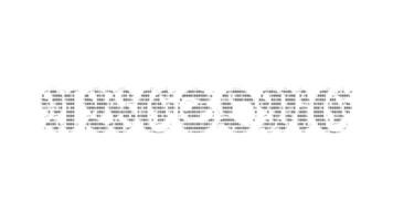 impressionante ascii animação em Preto fundo. ascii arte código símbolos com brilhando e cintilante brilhos efeito pano de fundo. atraente atenção promo. video