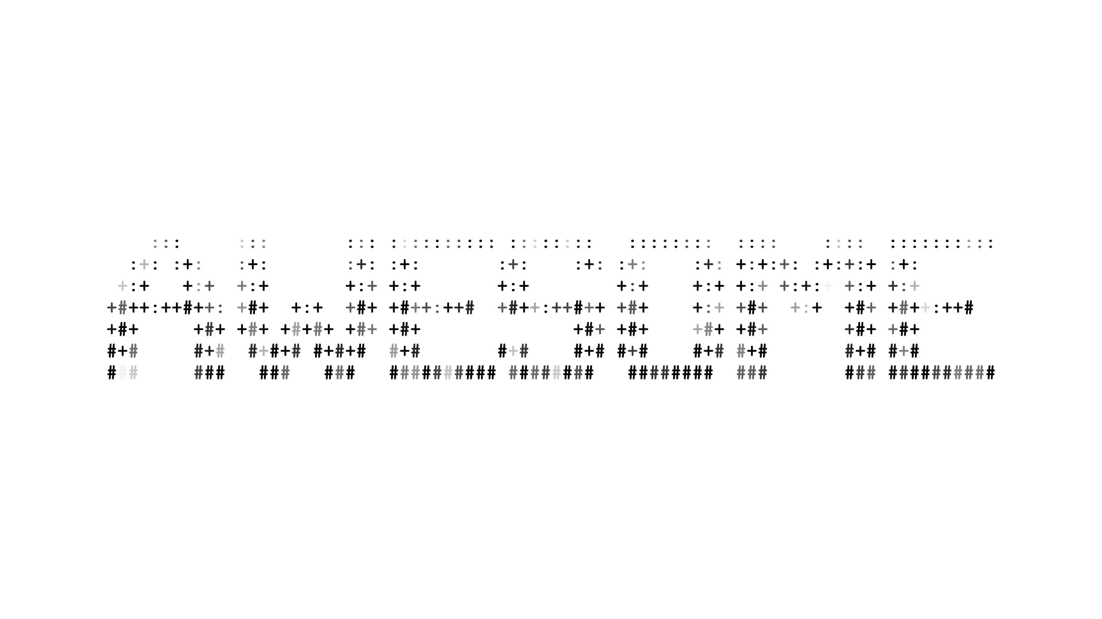 Awesome ascii animation loop on white background. Ascii code art
