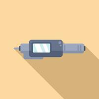 Digital micrometer icon flat vector. Caliper ruler vector