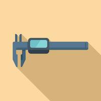 Classic digital micrometer icon flat vector. Scale meter object vector