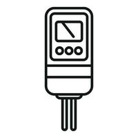 Chemical ph meter icon outline vector. Control level vector