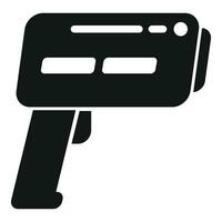 Handle speed radar icon simple vector. Flash limit gun vector