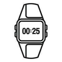 Data clock smartwatch icon outline vector. Network band app vector