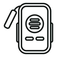 Data wearable tracker icon outline vector. System data network vector