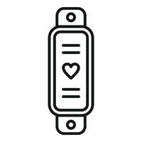 Smart band data icon outline vector. Sport data network vector