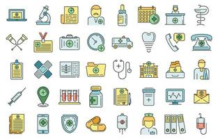 Family health clinic icons set vector color