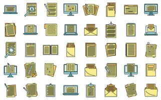 Editor content icons set vector color