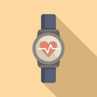 corazón Velocidad rastreador icono plano vector. reloj aplicación vector