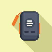 Data wearable tracker icon flat vector. System data network vector