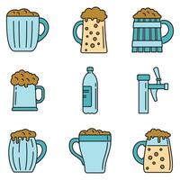 Fresh kvass icons set vector color