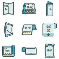 Modern flexible display icons set vector color