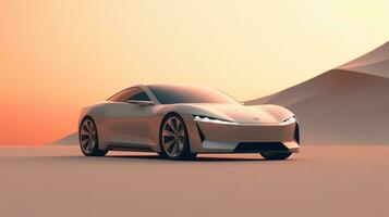 AI generated Futuristic sports vehicle car in the abstract style background photo