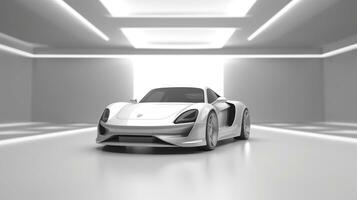 AI generated Futuristic sports vehicle car in the abstract style background photo