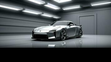 AI generated Futuristic sports vehicle car in the abstract style background photo