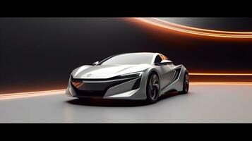 AI generated Futuristic sports vehicle car in the abstract style background photo