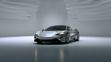 AI generated Futuristic sports vehicle car in the abstract style background photo