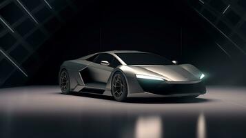 AI generated Futuristic sports vehicle car in the abstract style background photo