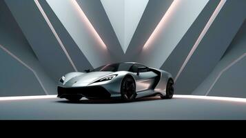 AI generated Futuristic sports vehicle car in the abstract style background photo