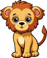 ai généré mignonne Lion clipart conception illustration png