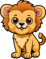 AI generated Cute lion clipart design illustration png