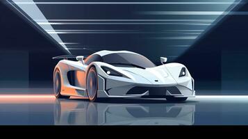 AI generated Futuristic sports vehicle car in the abstract style background photo