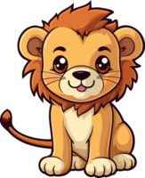 AI generated Cute lion clipart design illustration png