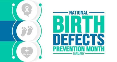 January is National Birth Defects Prevention Month background template. Holiday concept. background, banner, placard, card, and poster design template with text inscription and standard color. vector
