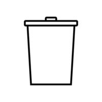 Trash can vector icon. Garbage illustration sign. Waste symbol or logo.