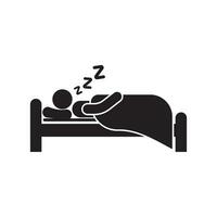 Sleeping person logo icon, vector illustration design