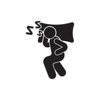 Sleeping person logo icon, vector illustration design