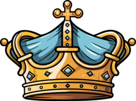 AI generated King crown clipart design illustration png