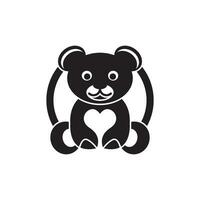 Teddy bear logo icon, vector illustration design