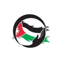 Palestine support logo icon design vector illustration,