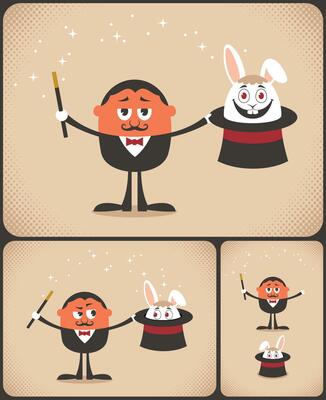 Magician Cartoon Set