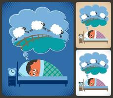 Insomnia Cartoon Set vector