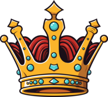 AI generated King crown clipart design illustration png