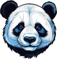 AI generated Panda head clipart design illustration png