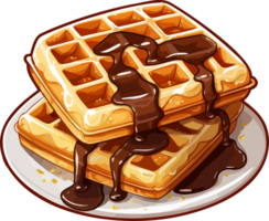 AI generated Waffle clipart design illustration png