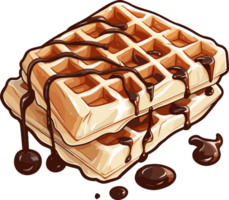 AI generated Waffle clipart design illustration png