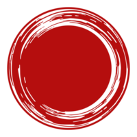 Zen Circle Icon Symbol on the Red Color. Zen Illustration for Logo, Art Frame, Art Illustration, Website or Graphic Design Element. Format PNG