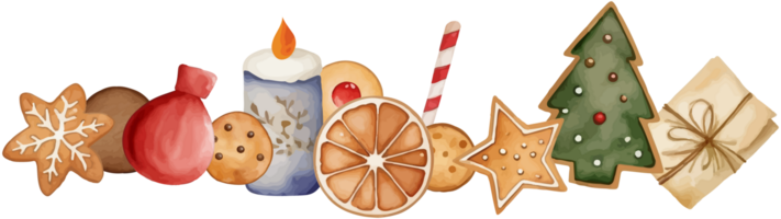 Watercolor christmas cookies clipart png