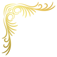 Gold vintage baroque corner ornament retro pattern antique style acanthus. Decorative design filigree calligraphy. You can use for wedding decoration of greeting card and laser cutting. png