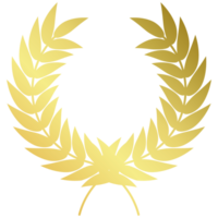 kreisförmig golden Blatt Geäst vergeben Rahmen Logo Design Luxus Gold Kranz png