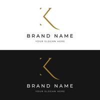 Modern, unique and luxurious geometric initial letter K template logo element. Logo for business, company, fashion and brand cards vector