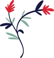 Elegant floral arrangement with red flowers in cartoon style. Cute illustration of flower png