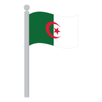 Flag of Algeria on flagpole isolated png