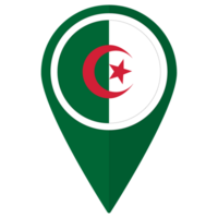 Flag of Algeria flag on map pinpoint icon isolated green color png