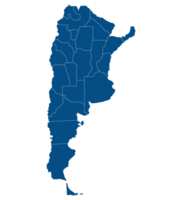 Argentina map. Map of Argentina in administrative regions in blue color png